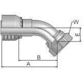 Female JIC 37°-SAE 45°-Swivel 45° Elbow-Short Drop-13V48-4-4 - Parker Store Nigeria