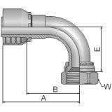 Female JIC 37°-SAE 45°-Swivel 90° Elbow-Short Drop-13W481010 - Parker Store Nigeria